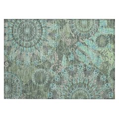 Machine Washable Indoor/Outdoor Chantille ACN2335 Green 1'8" x 2'6" Rug