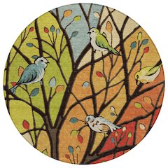 Machine Washable Indoor/Outdoor Chantille ACN2336 Gold 8' x 8' Round Rug