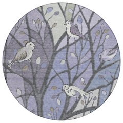 Machine Washable Indoor/Outdoor Chantille ACN2336 Purple 8' x 8' Round Rug