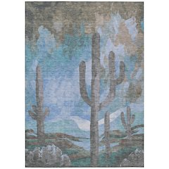 Machine Washable Indoor/Outdoor Chantille ACN2337 Brown 2'6" x 3'10" Rug