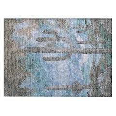 Machine Washable Indoor/Outdoor Chantille ACN2337 Brown 1'8" x 2'6" Rug