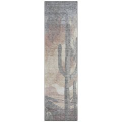Machine Washable Indoor/Outdoor Chantille ACN2337 Brown 2'3" x 7'6" Runner Rug