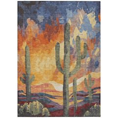 Machine Washable Indoor/Outdoor Chantille ACN2337 Orange 2'6" x 3'10" Rug