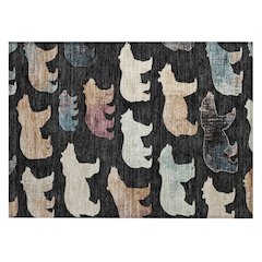 Machine Washable Indoor/Outdoor Chantille ACN2338 Black 1'8" x 2'6" Rug