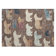 Machine Washable Indoor/Outdoor Chantille ACN2338 Brown 1'8" x 2'6" Rug