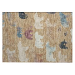 Machine Washable Indoor/Outdoor Chantille ACN2338 Gold 1'8" x 2'6" Rug