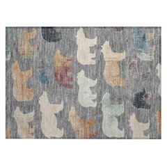 Machine Washable Indoor/Outdoor Chantille ACN2338 Gray 1'8" x 2'6" Rug