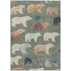 Machine Washable Indoor/Outdoor Chantille ACN2338 Green 2'6" x 3'10" Rug
