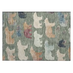 Machine Washable Indoor/Outdoor Chantille ACN2338 Green 1'8" x 2'6" Rug