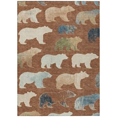 Machine Washable Indoor/Outdoor Chantille ACN2338 Orange 2'6" x 3'10" Rug