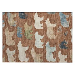 Machine Washable Indoor/Outdoor Chantille ACN2338 Orange 1'8" x 2'6" Rug