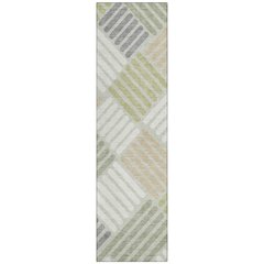 Machine Washable Indoor/Outdoor Chantille ACN2339 Green 2'3" x 7'6" Runner Rug