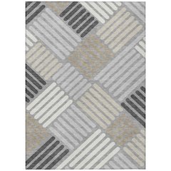 Machine Washable Indoor/Outdoor Chantille ACN2339 Gray 2'6" x 3'10" Rug