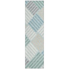 Machine Washable Indoor/Outdoor Chantille ACN2339 Blue 2'3" x 7'6" Runner Rug