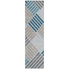 Machine Washable Indoor/Outdoor Chantille ACN2339 Teal 2'3" x 7'6" Runner Rug