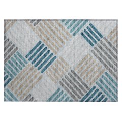 Machine Washable Indoor/Outdoor Chantille ACN2339 Teal 1'8" x 2'6" Rug