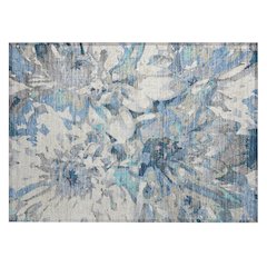 Machine Washable Indoor/Outdoor Chantille ACN2340 Blue 1'8" x 2'6" Rug