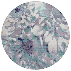 Machine Washable Indoor/Outdoor Chantille ACN2340 Purple 8' x 8' Round Rug