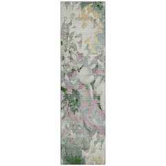 Machine Washable Indoor/Outdoor Chantille ACN2340 Green 2'3" x 7'6" Runner Rug