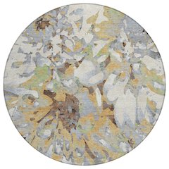 Machine Washable Indoor/Outdoor Chantille ACN2340 Gold 8' x 8' Round Rug