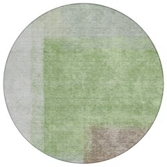 Machine Washable Indoor/Outdoor Chantille ACN2341 Green 8' x 8' Round Rug