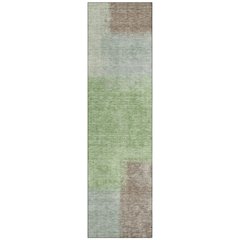 Machine Washable Indoor/Outdoor Chantille ACN2341 Green 2'3" x 7'6" Runner Rug