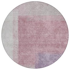Machine Washable Indoor/Outdoor Chantille ACN2341 Pink 8' x 8' Round Rug