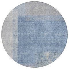 Machine Washable Indoor/Outdoor Chantille ACN2341 Blue 8' x 8' Round Rug