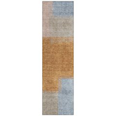 Machine Washable Indoor/Outdoor Chantille ACN2341 Orange 2'3" x 7'6" Runner Rug