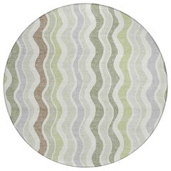 Machine Washable Indoor/Outdoor Chantille ACN2342 Green 8' x 8' Round Rug