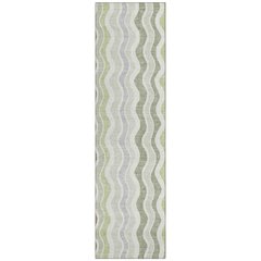Machine Washable Indoor/Outdoor Chantille ACN2342 Green 2'3" x 7'6" Runner Rug