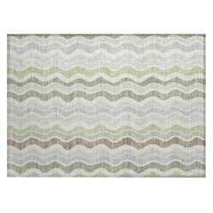Machine Washable Indoor/Outdoor Chantille ACN2342 Green 1'8" x 2'6" Rug
