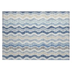 Machine Washable Indoor/Outdoor Chantille ACN2342 Blue 1'8" x 2'6" Rug