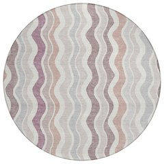 Machine Washable Indoor/Outdoor Chantille ACN2342 Pink 8' x 8' Round Rug