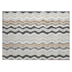 Machine Washable Indoor/Outdoor Chantille ACN2342 Gray 1'8" x 2'6" Rug