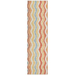 Machine Washable Indoor/Outdoor Chantille ACN2342 Orange 2'3" x 7'6" Runner Rug