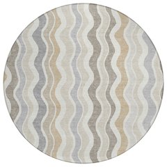 Machine Washable Indoor/Outdoor Chantille ACN2342 Ivory 8' x 8' Round Rug