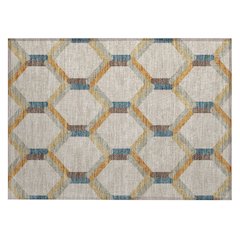 Machine Washable Indoor/Outdoor Chantille ACN2343 Brown 1'8" x 2'6" Rug