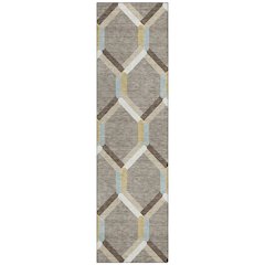 Machine Washable Indoor/Outdoor Chantille ACN2343 Brown 2'3" x 7'6" Runner Rug