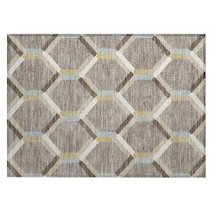 Machine Washable Indoor/Outdoor Chantille ACN2343 Brown 1'8" x 2'6" Rug