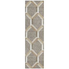 Machine Washable Indoor/Outdoor Chantille ACN2343 Brown 2'3" x 7'6" Runner Rug