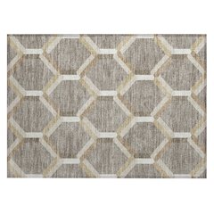 Machine Washable Indoor/Outdoor Chantille ACN2343 Brown 1'8" x 2'6" Rug