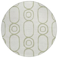 Machine Washable Indoor/Outdoor Chantille ACN2344 Green 8' x 8' Round Rug