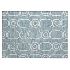 Machine Washable Indoor/Outdoor Chantille ACN2344 Teal 1'8" x 2'6" Rug