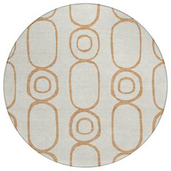 Machine Washable Indoor/Outdoor Chantille ACN2344 Orange 8' x 8' Round Rug