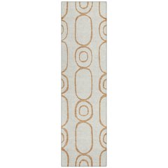 Machine Washable Indoor/Outdoor Chantille ACN2344 Orange 2'3" x 7'6" Runner Rug