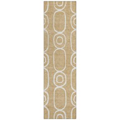 Machine Washable Indoor/Outdoor Chantille ACN2344 Gold 2'3" x 7'6" Runner Rug