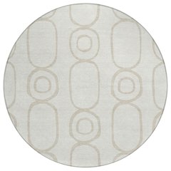 Machine Washable Indoor/Outdoor Chantille ACN2344 Ivory 8' x 8' Round Rug