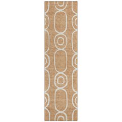 Machine Washable Indoor/Outdoor Chantille ACN2344 Orange 2'3" x 7'6" Runner Rug