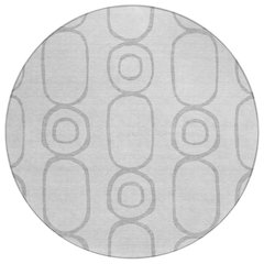Machine Washable Indoor/Outdoor Chantille ACN2344 Gray 8' x 8' Round Rug